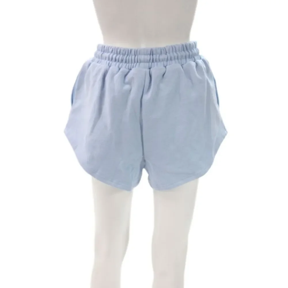 Eleven Eleven Women Sweat Shorts Blue Drawstring Cotton Size S